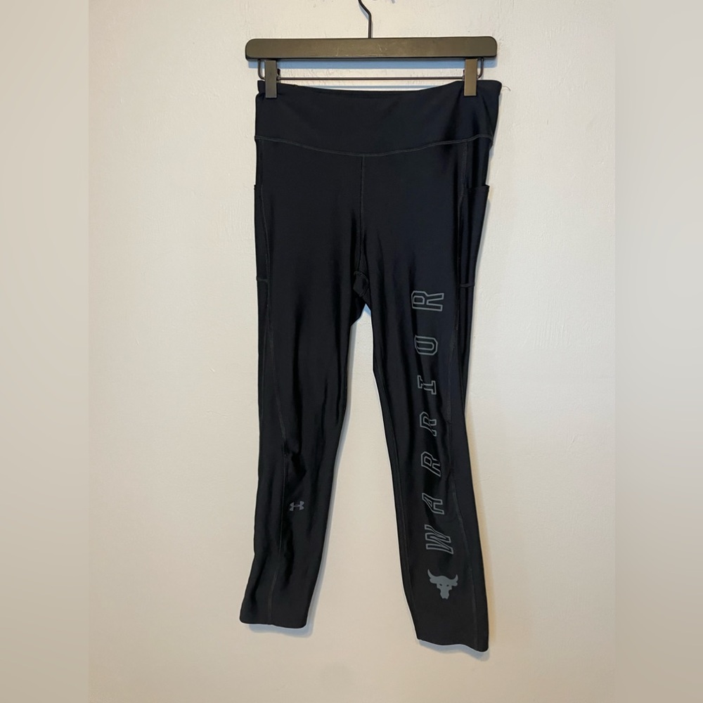 under armour womens project rock warrior compression ankle leggings black medium